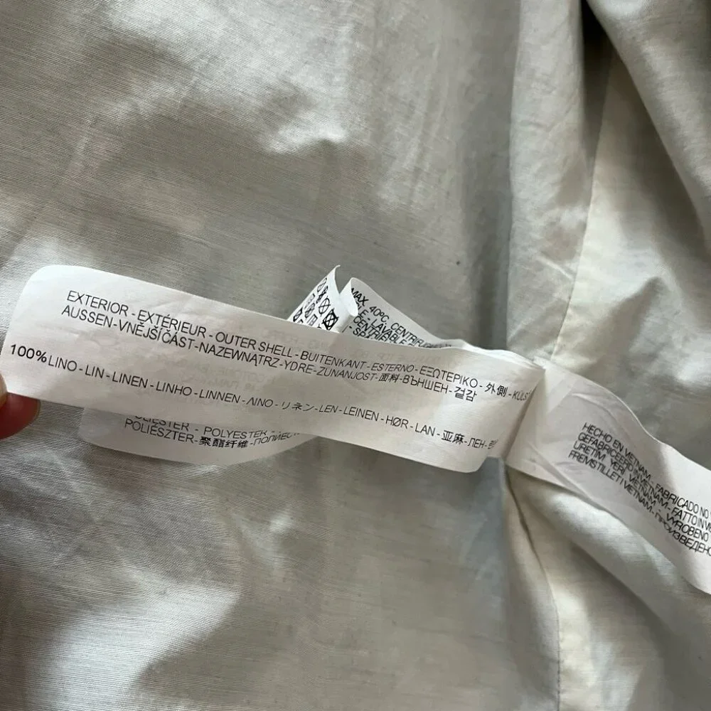 [Tag:L/Ptp:21”]Zara Denim Couture Navy Floral linen Bomber Jacket Lined - Picture 6 of 11